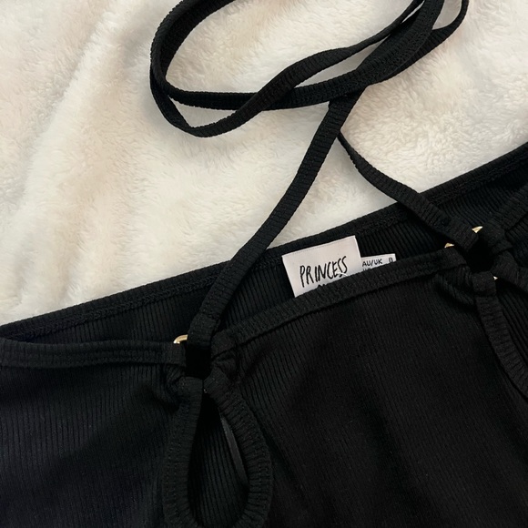 Princess Polly Black Mini Skirt with Criss Cross Tie - Picture 3 of 3